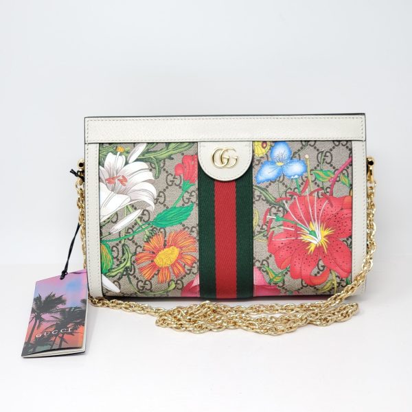 Gucci Ophidia GG Flora White Clutch & Shoulder Bag Hot on Sale