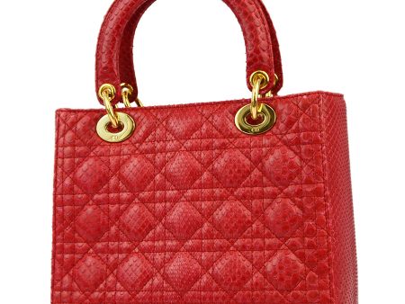 Christian Dior * Red Python Lady Dior Cannage Handbag Sale