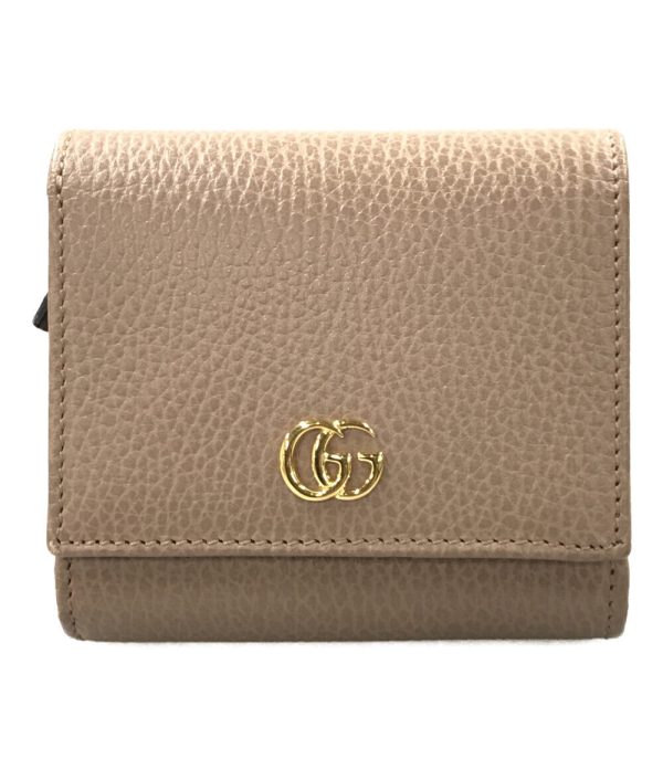 Gucci GG Marmont Beige Leather Clutch Wristlet Small Size For Sale