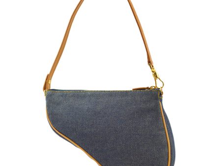 Christian Dior Blue Denim Saddle Handbag Hot on Sale