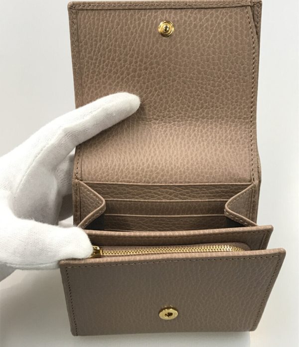 Gucci GG Marmont Beige Leather Clutch Wristlet Small Size For Sale