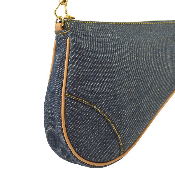 Christian Dior Blue Denim Saddle Handbag Hot on Sale