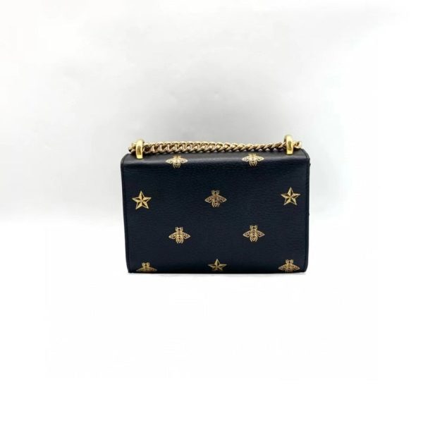 Gucci Padlock Black Leather Mini Shoulder Bag with Gold Chain Strap and Bee Star Embellishments Online