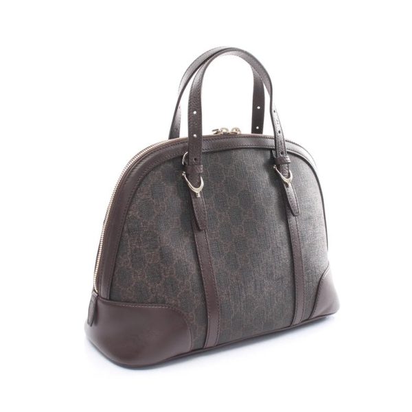 Gucci Nice Micro Guccissima Dark Brown PVC Leather 2-Way Handbag with Shoulder Strap For Discount