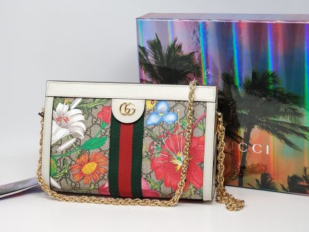 Gucci Ophidia GG Flora White Clutch & Shoulder Bag Hot on Sale