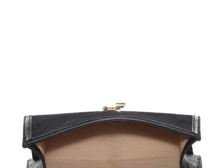 Gucci,  Black GG Velvet Sylvie Shoulder Bag, Black Sale