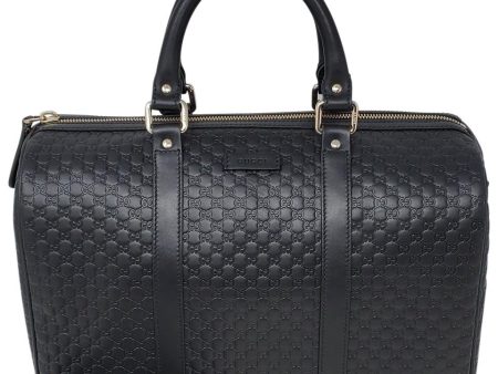 Gucci Guccissima Black Medium Boston Satchel Bag For Sale