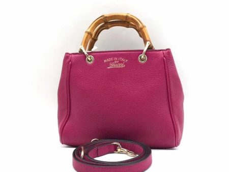 Gucci Bamboo Handle Two-Way Bag - Fuchsia Pink Leather Small Discount