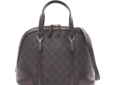 Gucci Nice Micro Guccissima Dark Brown PVC Leather 2-Way Handbag with Shoulder Strap For Discount