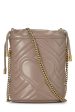 Gucci,  Beige Leather GG Marmont Chain Bucket Bag Small, Beige For Sale