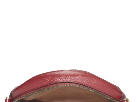 Gucci,  Red Leather GG Marmont Round Shoulder Bag Mini, Red For Cheap