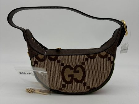 Gucci Canvas Leather Shoulder Bag - Brown and Beige Medium Size Supply