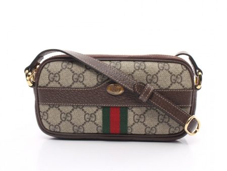 Gucci Ophidia GG Supreme Canvas Mini Crossbody Bag - Beige and Ebony Brown - Small Size Cheap