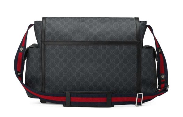 Gucci Logo Stripe Messenger Bag Gray Black 495909-K5RLN-1095 Discount