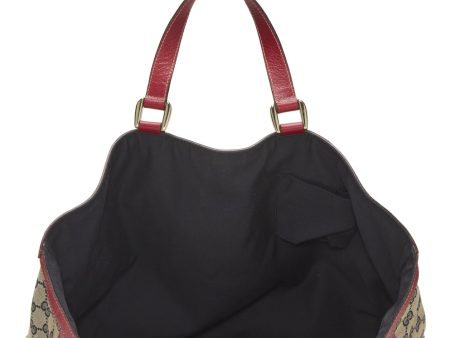 Gucci,  Red Original GG Canvas D-Ring Abbey Vertical Tote, Red Online now