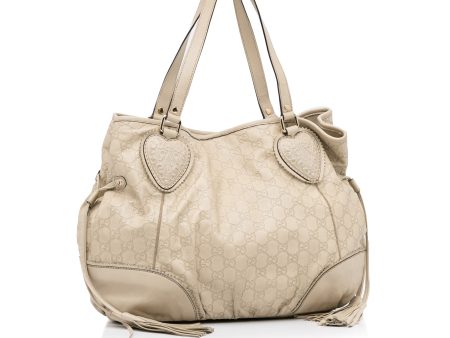 White Gucci Guccissima Tribeca Tote Bag Online now