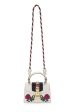 Gucci,  White Embroidered Leather Web Sylvie Mini, White Hot on Sale