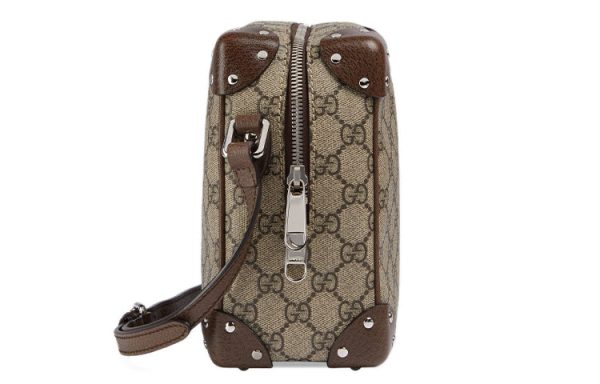 Gucci Leather Detail Shoulder Bag  Beige Ebony  626363-92TDN-8358 on Sale