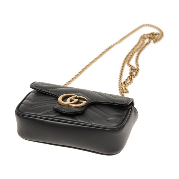 (WMNS) Gucci GG Marmont Matelasse leather super mini bag  Black  476433-DSVRT-1000 For Cheap