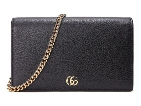 (WMNS) Gucci Marmont Leather Mini Chain Bag  Black Gold  497985-CAO0G-1000 Hot on Sale