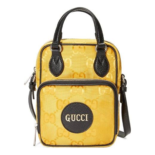 Gucci Off The Grid OTG Environmental Friendly Series Logo Leather Logo Nylon handbag Unisex   Yellow   Black 625850-H9HAN-7673 Cheap