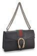 Gucci,  Black Leather Dionysus Web Shoulder Bag Small, Black Fashion