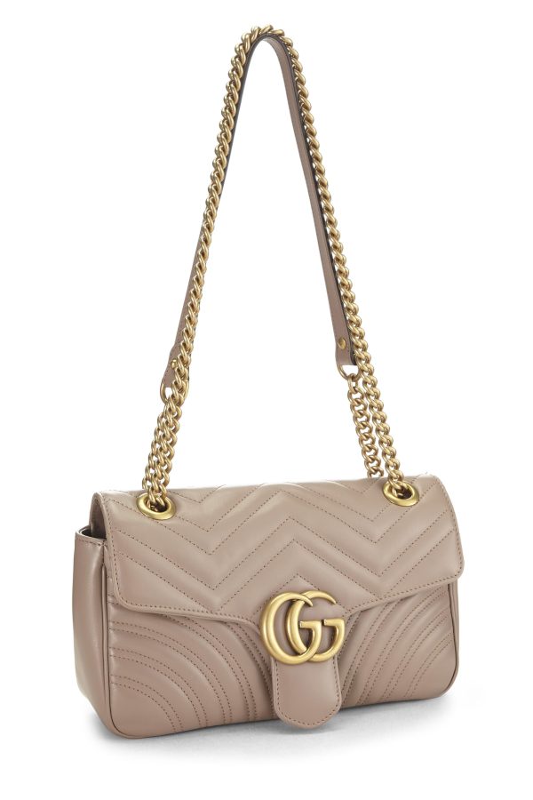 Gucci,  Beige Leather GG Marmont Shoulder Bag Small, Beige Discount