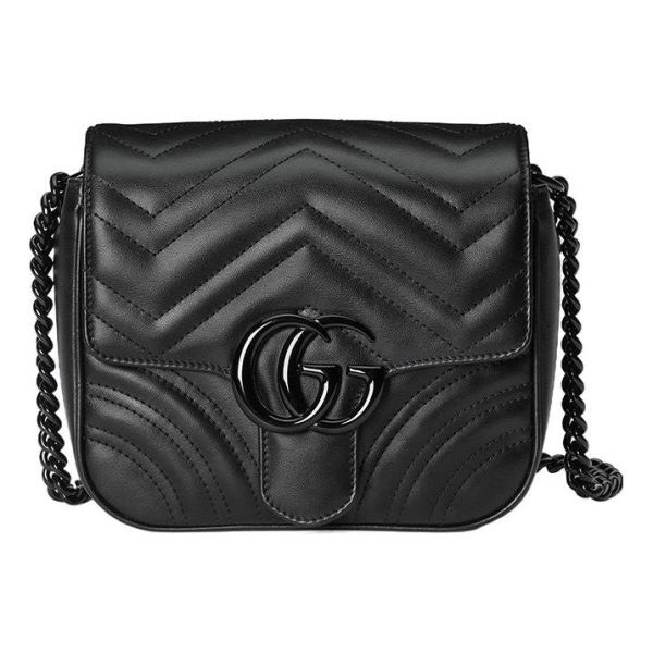 (WMNS) Gucci GG Marmont Matelasse Shoulder Bag  Black  739681-AABS1-1000 For Cheap