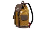 Gucci x adidas Logo backpack schoolbag Brown Yellow 22 495563-UVSHT-7269 For Sale