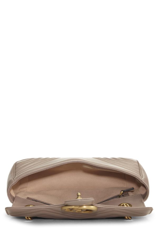 Gucci,  Beige Leather GG Marmont Shoulder Bag Small, Beige Discount