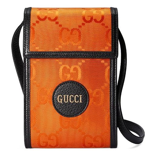 Gucci Off The Grid Leather Shoulder Messenger Bag  Orange Black  625599-H9HAN-7560 Discount