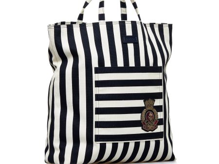 White Gucci Striped Canvas Tote Bag Online Hot Sale