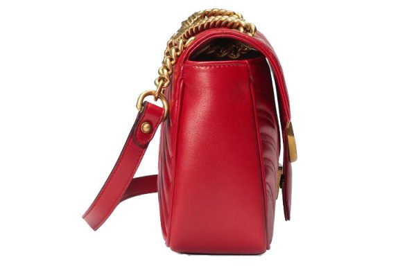 (WMNS) Gucci GG Marmont Small Matelasse Shoulder Bag  Red  443497-DTDIT-6433 For Discount