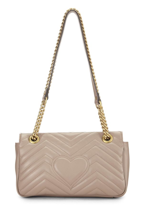 Gucci,  Beige Leather GG Marmont Shoulder Bag Small, Beige Discount