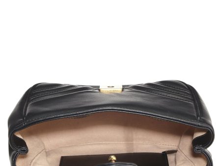 Gucci,  Black Leather GG Marmont Shoulder Bag Mini, Black Cheap