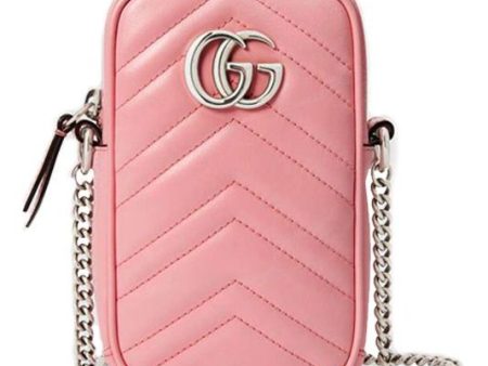 (WMNS) Gucci Marmont Series Leather Bag MIni-Size Pink 598597-DTDCP-5815 For Sale