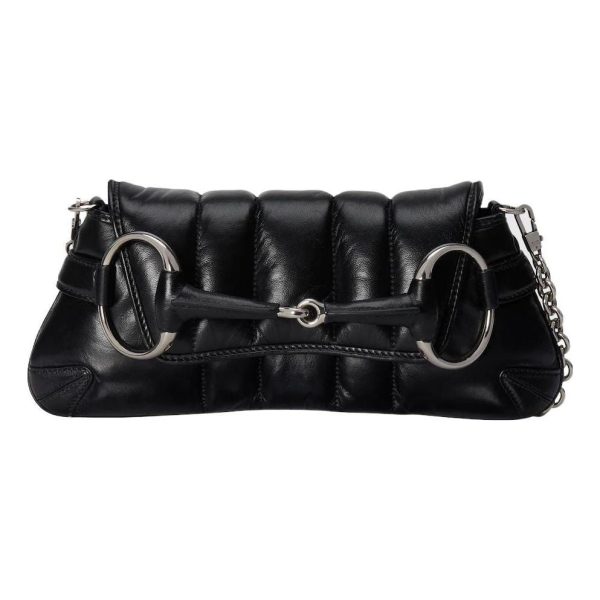 (WMNS) Gucci Horsebit Chain Small Shoulder Bag  Black  764339-AACU1-1000 Sale