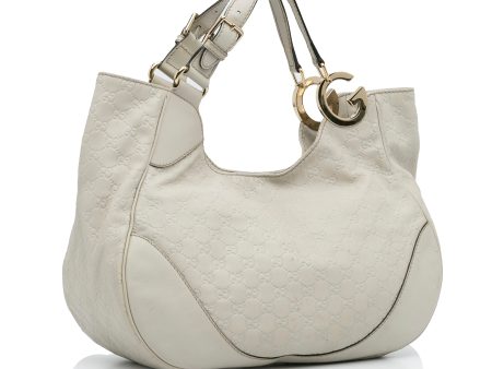 White Gucci Large Guccissima Charlotte Tote Online now