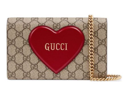 (WMNS) Gucci Logo 3D Love Canvas Chain Shoulder Messenger Bag   Red Valentine s Day limited 648948-20QAS-8570 For Cheap