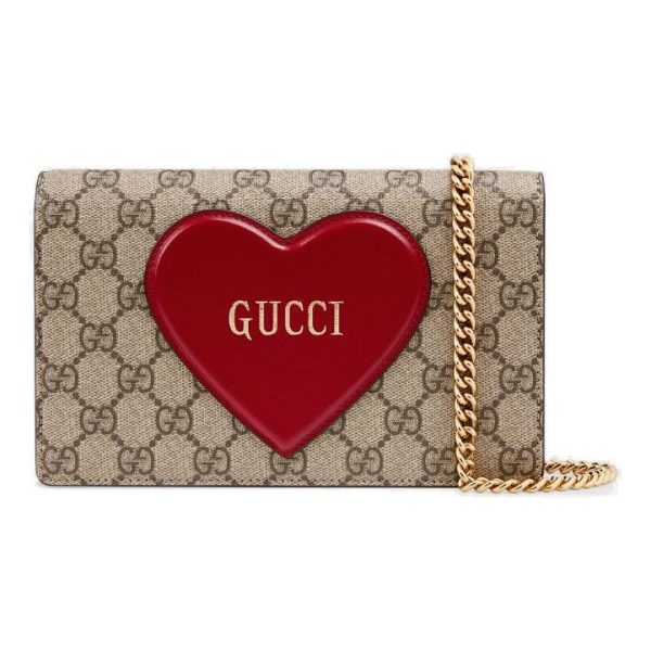 (WMNS) Gucci Logo 3D Love Canvas Chain Shoulder Messenger Bag   Red Valentine s Day limited 648948-20QAS-8570 For Cheap