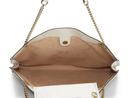 Gucci,  White Leather Web Rajah Tote Large, White For Sale