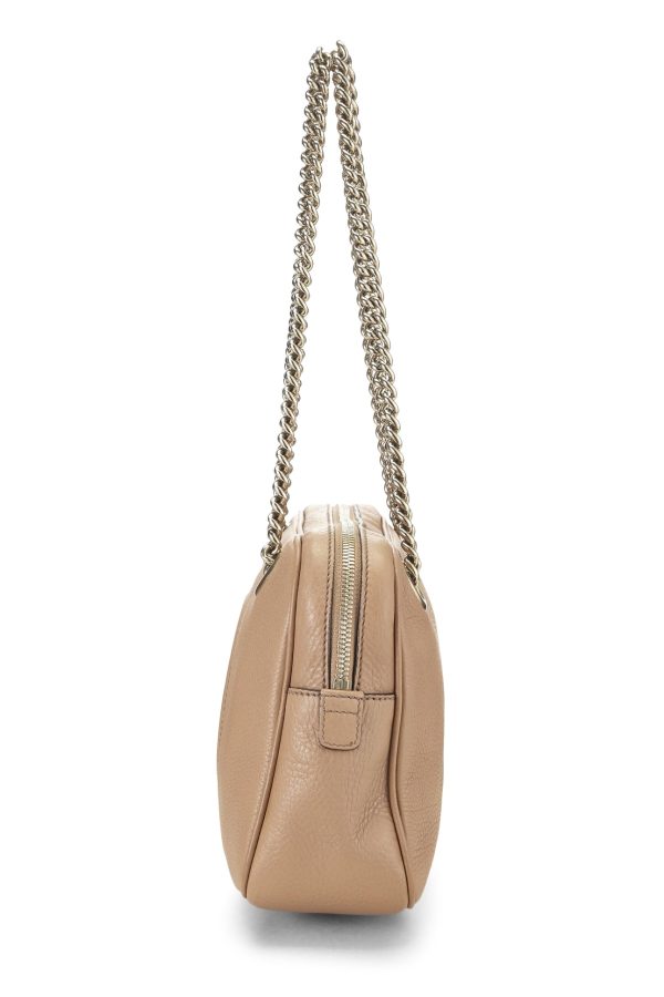 Gucci,  Beige Grained Leather Soho Chain Shoulder Bag, Beige Online now