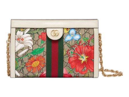 (WMNS) Gucci Ophidia Flowers Leather Chain Shoulder Bag  Cream White Multi  503877-HV8AC-9759 Hot on Sale