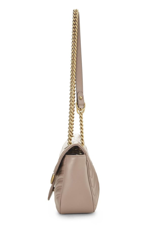 Gucci,  Beige Leather GG Marmont Shoulder Bag Small, Beige Discount