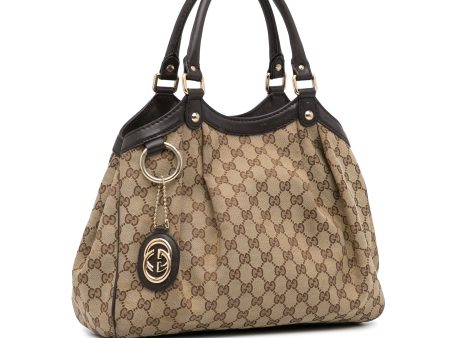 Beige Gucci GG Canvas Sukey Tote For Cheap