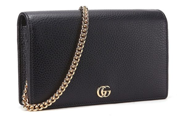 (WMNS) Gucci Marmont Leather Mini Chain Bag  Black Gold  497985-CAO0G-1000 Hot on Sale