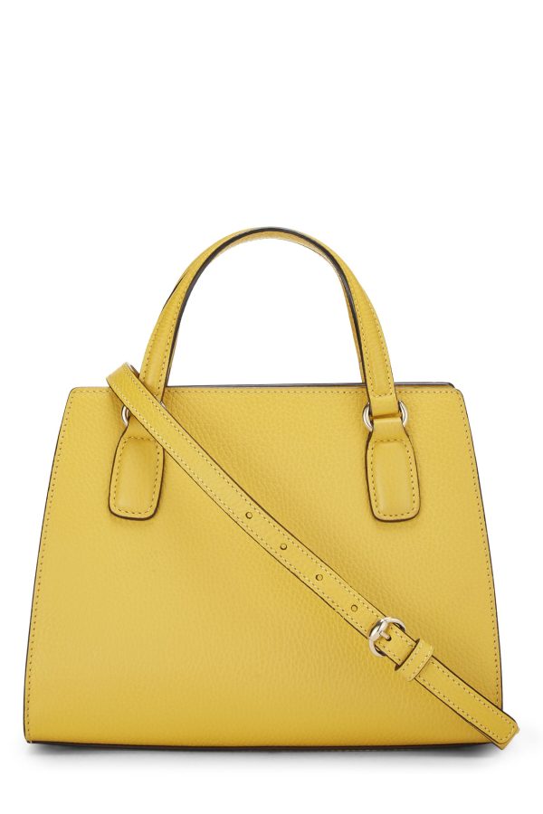 Gucci,  Yellow Grained Leather Soho Handbag, Yellow Fashion