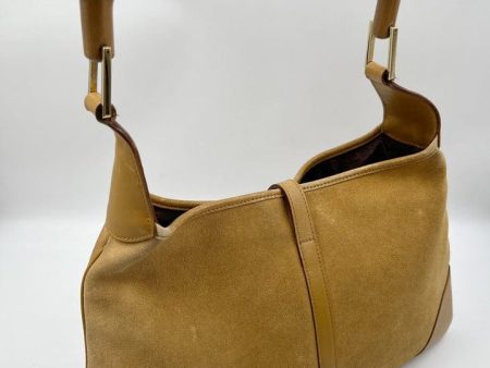 Vintage Gucci Jackie Bag in Soft Suede with Iconic Bamboo Handle Sale