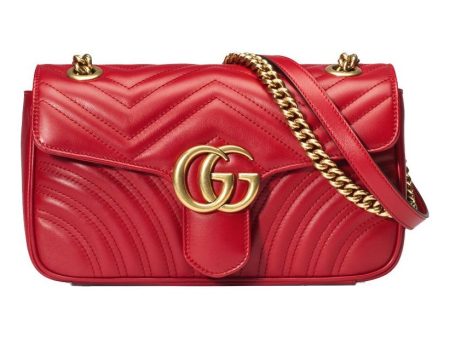 (WMNS) Gucci GG Marmont Small Matelasse Shoulder Bag  Red  443497-DTDIT-6433 For Discount