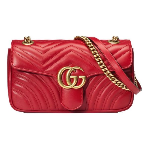 (WMNS) Gucci GG Marmont Small Matelasse Shoulder Bag  Red  443497-DTDIT-6433 For Discount